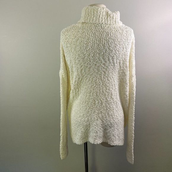 NWT BOBEAU Ivory Teddy Bear Turtle Neck Sweater (L) - Picture 5 of 8